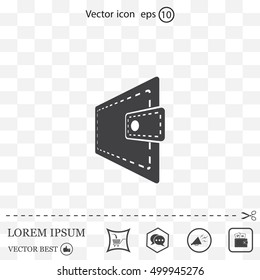 wallet icon. vector illustration. Flat design style