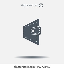 wallet icon. vector illustration. Flat design style