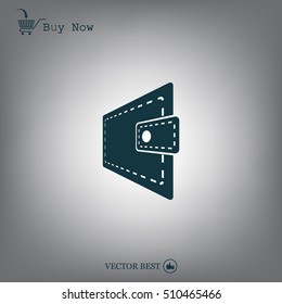 wallet icon. vector illustration. Flat design style
