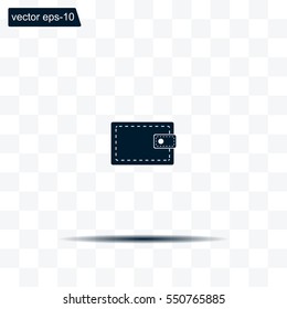 wallet icon. vector illustration. Flat design style