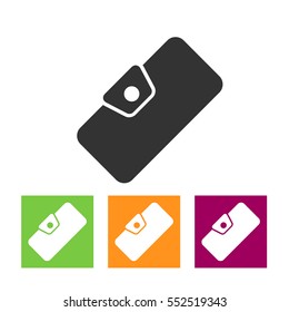 Wallet icon, vector illustration. Flat design style