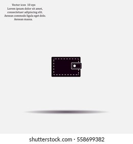 wallet icon. vector illustration. Flat design style