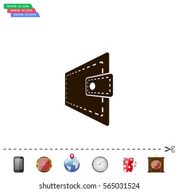 wallet icon. vector illustration. Flat design style
