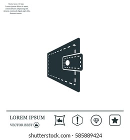 wallet icon. vector illustration. Flat design style