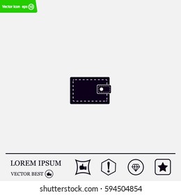 wallet icon. vector illustration. Flat design style