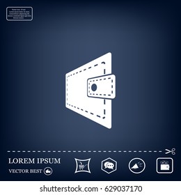 wallet icon. vector illustration. Flat design style