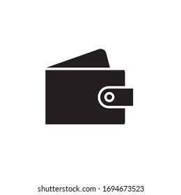 wallet icon vector illustration glyph style design. isolated on white background