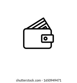 Vektorillustration-Logo-Vorlage für das Portemonnaie-Symbol für viele Zwecke. Einzeln auf weißem Hintergrund.