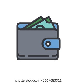 ícone da wallet vetor ilustração novo estilo