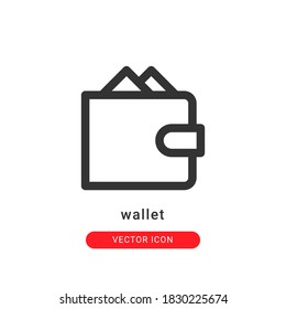 ilustración vectorial de icono de cartera. diseño de contorno de icono de cartera.
