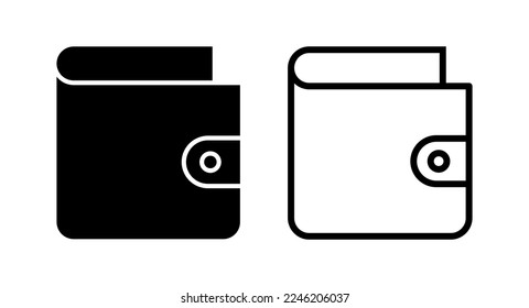 Ilustración vectorial de icono de cartera. símbolo y signo de cartera