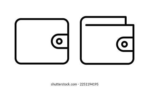 Geldbeutel-Symbol, Vektorgrafik. Brieftaschenzeichen und -symbol