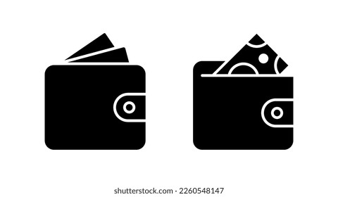 Ilustración vectorial de icono de cartera. símbolo y signo de cartera