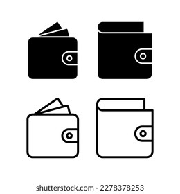 Ilustración vectorial de icono de cartera. símbolo y signo de cartera