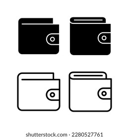 Geldbeutel-Symbol, Vektorgrafik. Brieftaschenzeichen und -symbol