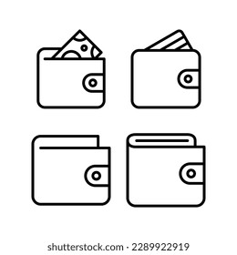 Ilustración vectorial de icono de cartera. símbolo y signo de cartera