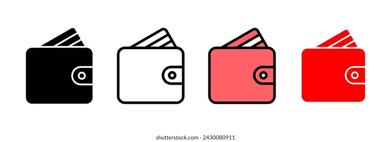 Ilustración vectorial del icono de la cartera.