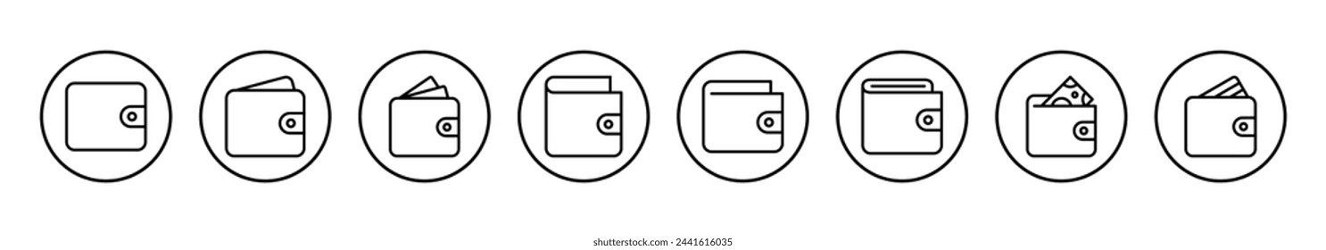 Brieftaschensymbol Vektor-Illustration. Zeichen und Symbol der Brieftasche