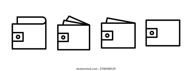 Vektorgrafik des Brieftaschensymbols. Geldbörse und Symbol