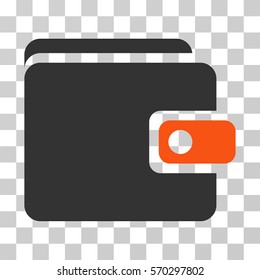 Wallet icon. Vector illustration style is flat iconic bicolor symbol, orange and gray colors, transparent background. Designed for web and software interfaces.