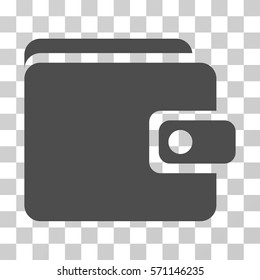 Wallet icon. Vector illustration style is flat iconic symbol, gray color, transparent background. Designed for web and software interfaces.