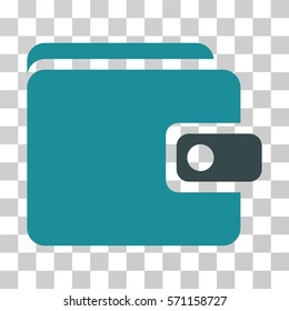 Wallet icon. Vector illustration style is flat iconic bicolor symbol, soft blue colors, transparent background. Designed for web and software interfaces.
