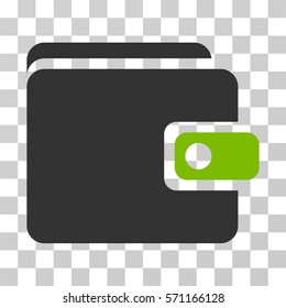 Wallet icon. Vector illustration style is flat iconic bicolor symbol, eco green and gray colors, transparent background. Designed for web and software interfaces.