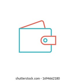 wallet icon vector illustration two color line style design. isolated on white background