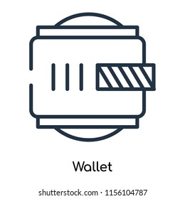 Wallet icon vector isolated on white background, Wallet transparent sign , thin symbols or lined elements in outline style
