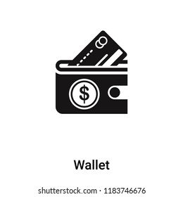 Wallet icon vector isolated on white background, logo concept of Wallet sign on transparent background, filled black symbol