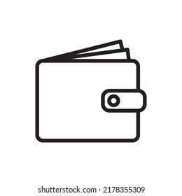 vector de icono de cartera, vector de cartera de línea, ilustración de cartera