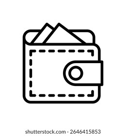 Vector de icono de billetera con estilo de línea