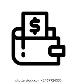 wallet icon. vector line icon for your website, mobile, presentation, and logo design.