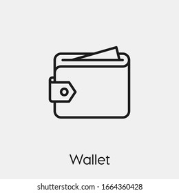 wallet icon vector. Linear style sign for mobile concept and web design. wallet symbol illustration. Pixel vector graphics - Vector.