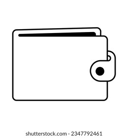 wallet icon vector, linear style sign for mobile concept and web design, flat vector illustration of outline wallet isolated