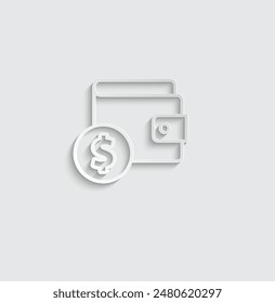 Wallet icon vector. money icon
