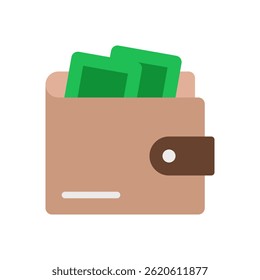 Ícone Vetor da Carteira para Moeda e Método de Pagamento. Design de carteira digital para finanças, compras e economia. Ícone Simples