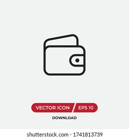 Wallet icon vector. Money sign