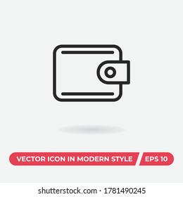 Wallet icon vector. Money sign