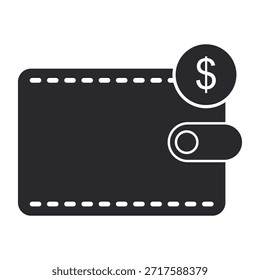 Icono de la cartera en Vector sobre fondo blanco