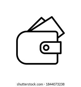 Wallet icon vector outline style.