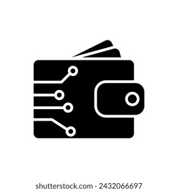 Icono de billetera vector. Bolso con el signo de la ilustración del dinero. Símbolo de moneda. logo de pago en línea.