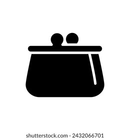 Icono de billetera vector. Bolso con el signo de la ilustración del dinero. Símbolo de moneda. logo de pago en línea.