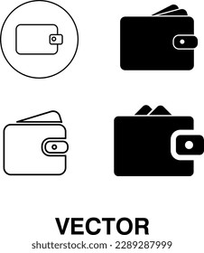 Geldbeutel-Symbol, Vektorgrafik auf weißem Hintergrund..eps