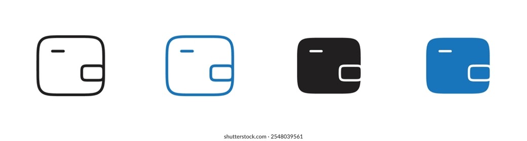 Esquema del conjunto de Vectores del icono de la cartera
