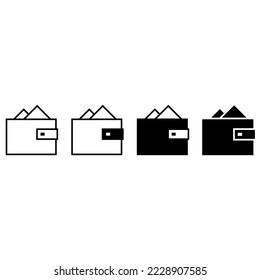 Wallet icon vector set. Purse with money illustration sign collection. Coins symbol. online payment logo.