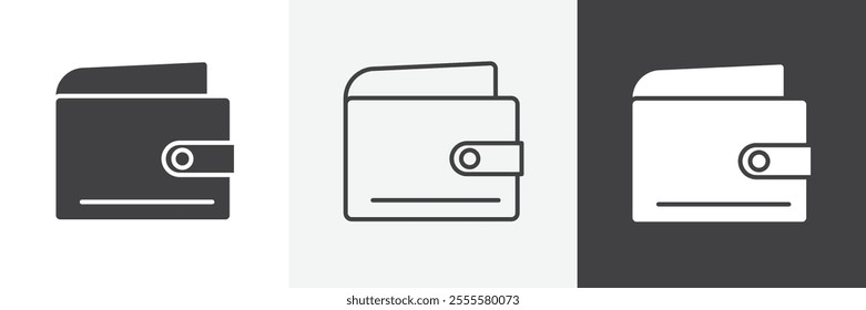 Wallet icon vector set for ui designs