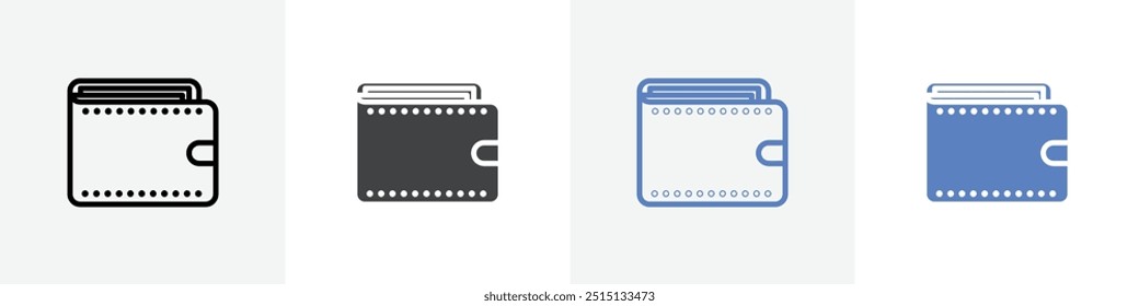 wallet icon vector set use for web ui or app