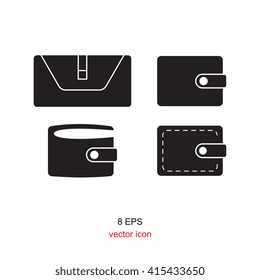wallet icon vector sign black web simple symbol isolated graphic element picture