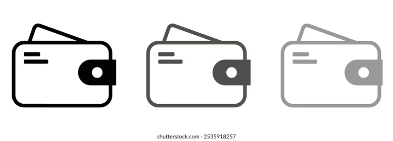 Vector de icono de billetera . Cartel de la cartera .Ilustración vectorial.